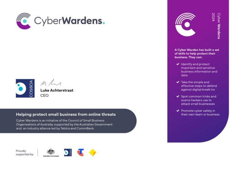 CW certificate template regular Cyber Wardens